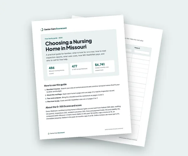 Pages from the free Choosing a Nursing Home in Missouri guide